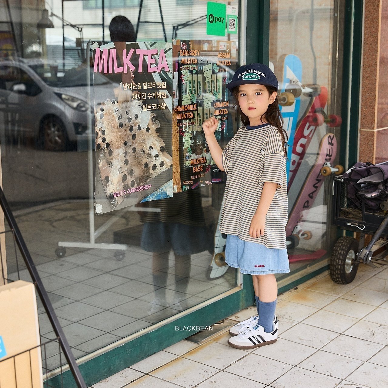 ［BLACK BEAN］Peanut stripe tee (kids)