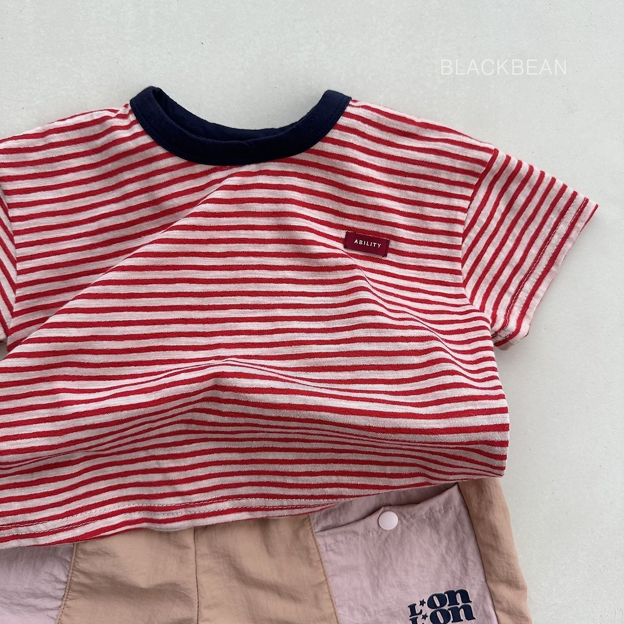 ［BLACK BEAN］Peanut stripe tee (kids)