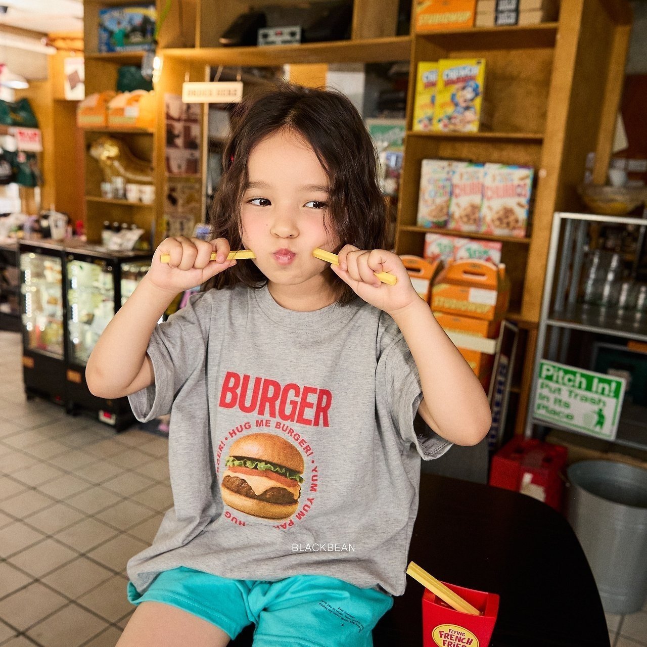［BLACK BEAN］Burger tee (kids)