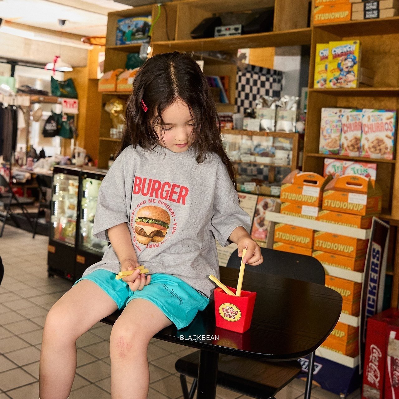 ［BLACK BEAN］Burger tee (kids)