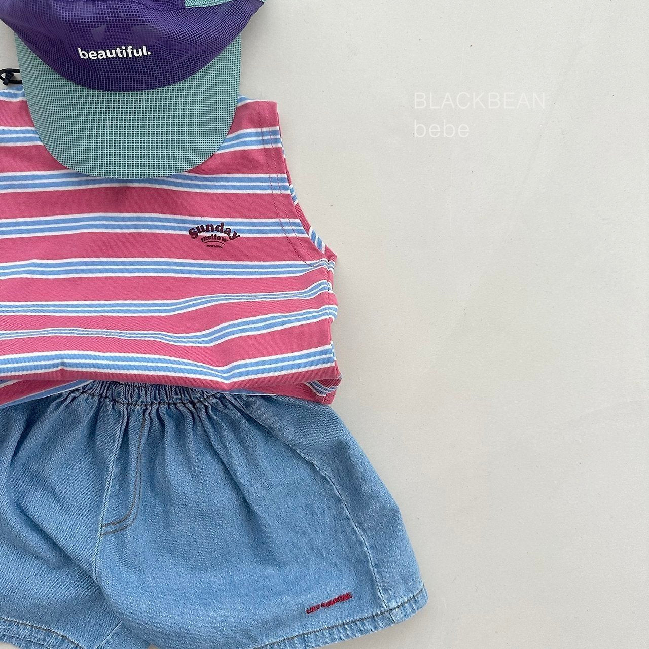 ［BLACK BEAN］Sunday stripe sleveeless tops (baby)