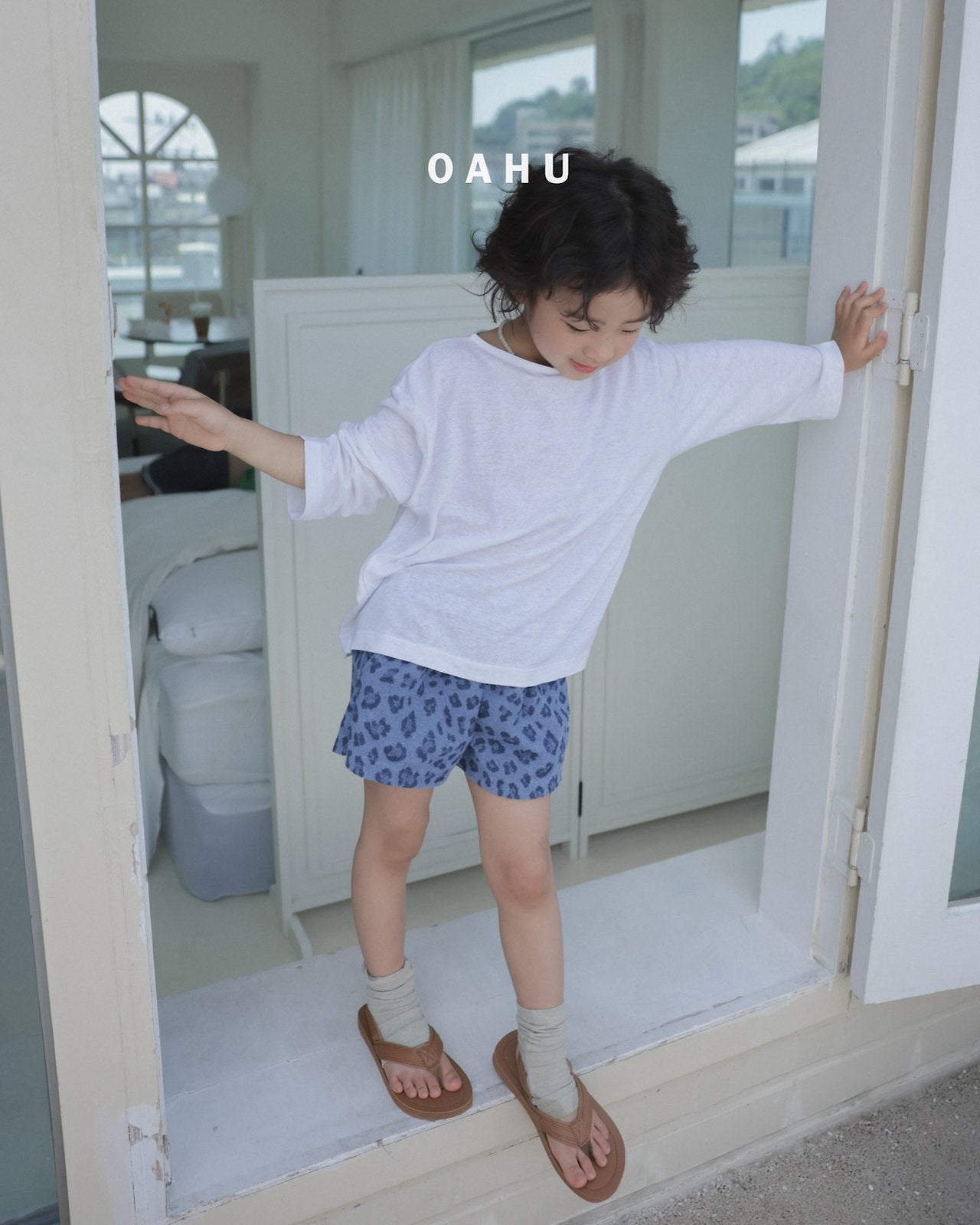 ［oahu］Leopard terry short pants