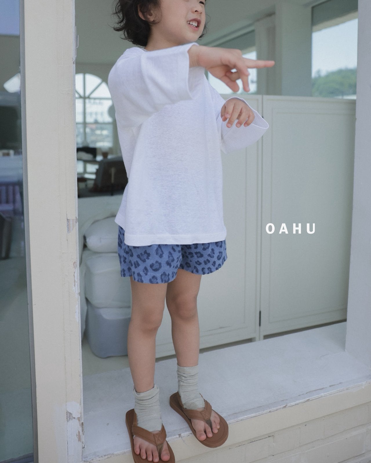［oahu］Leopard terry short pants