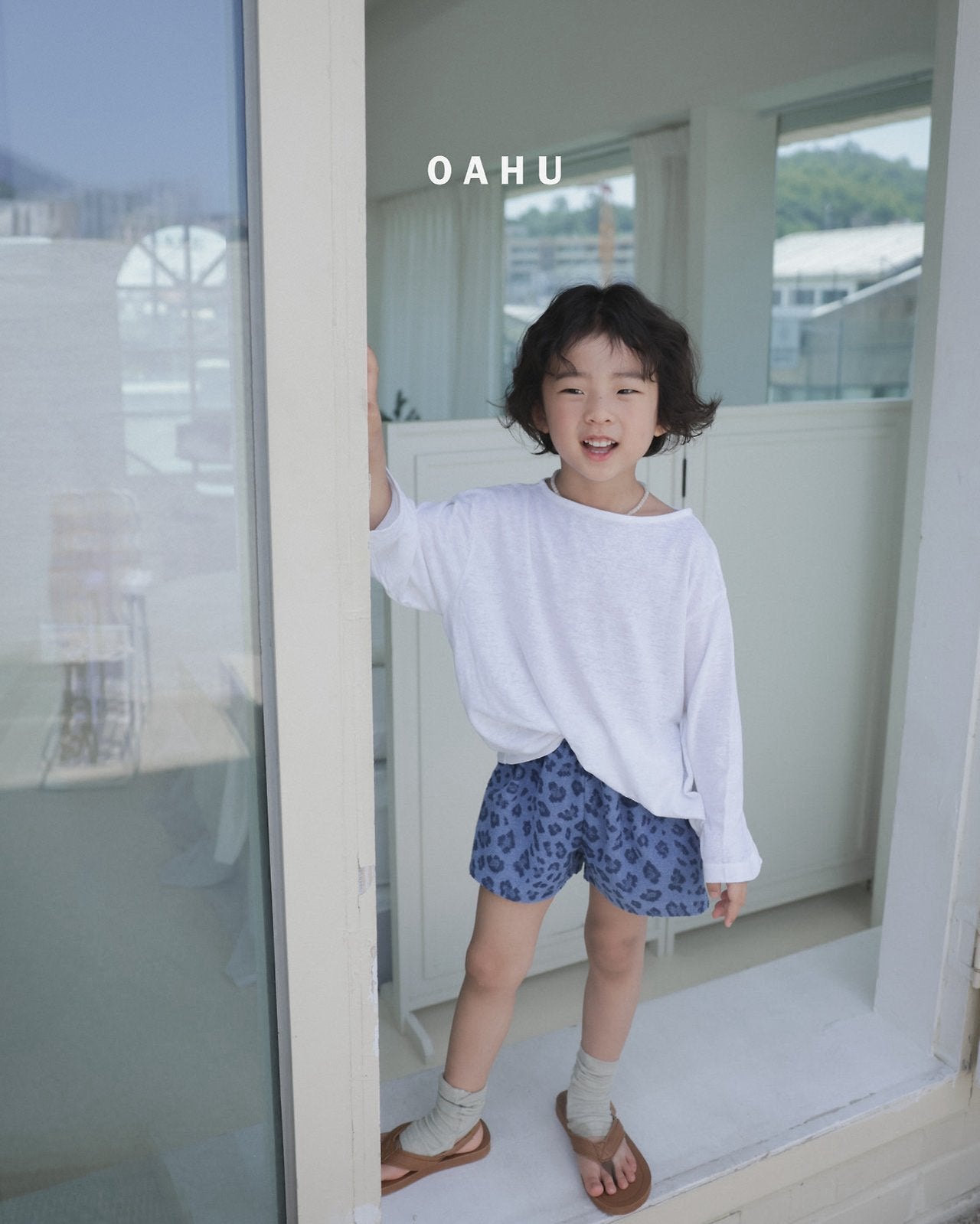 ［oahu］Leopard terry short pants