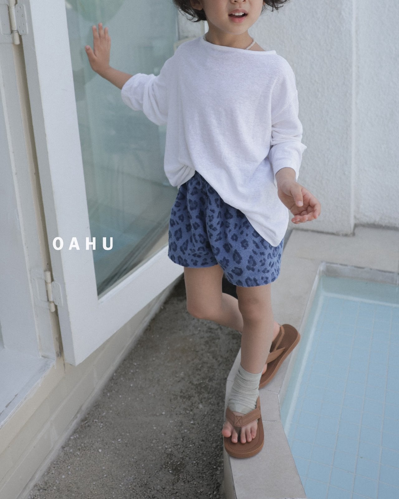 ［oahu］Leopard terry short pants