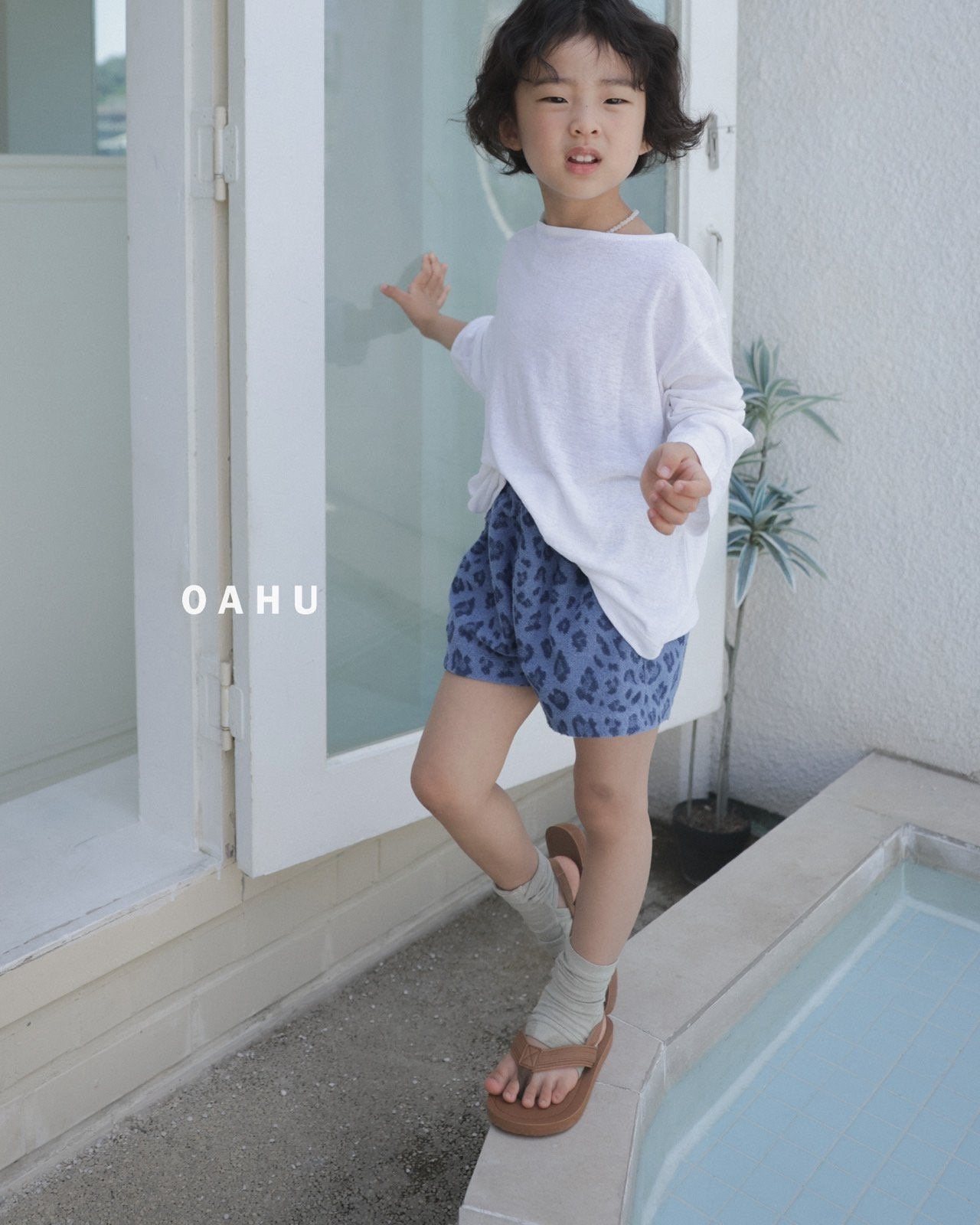 ［oahu］Leopard terry short pants