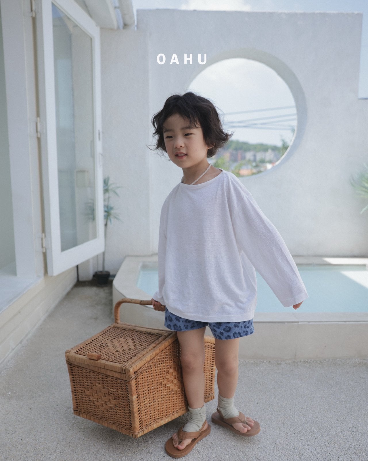 ［oahu］Summer boatneck tee