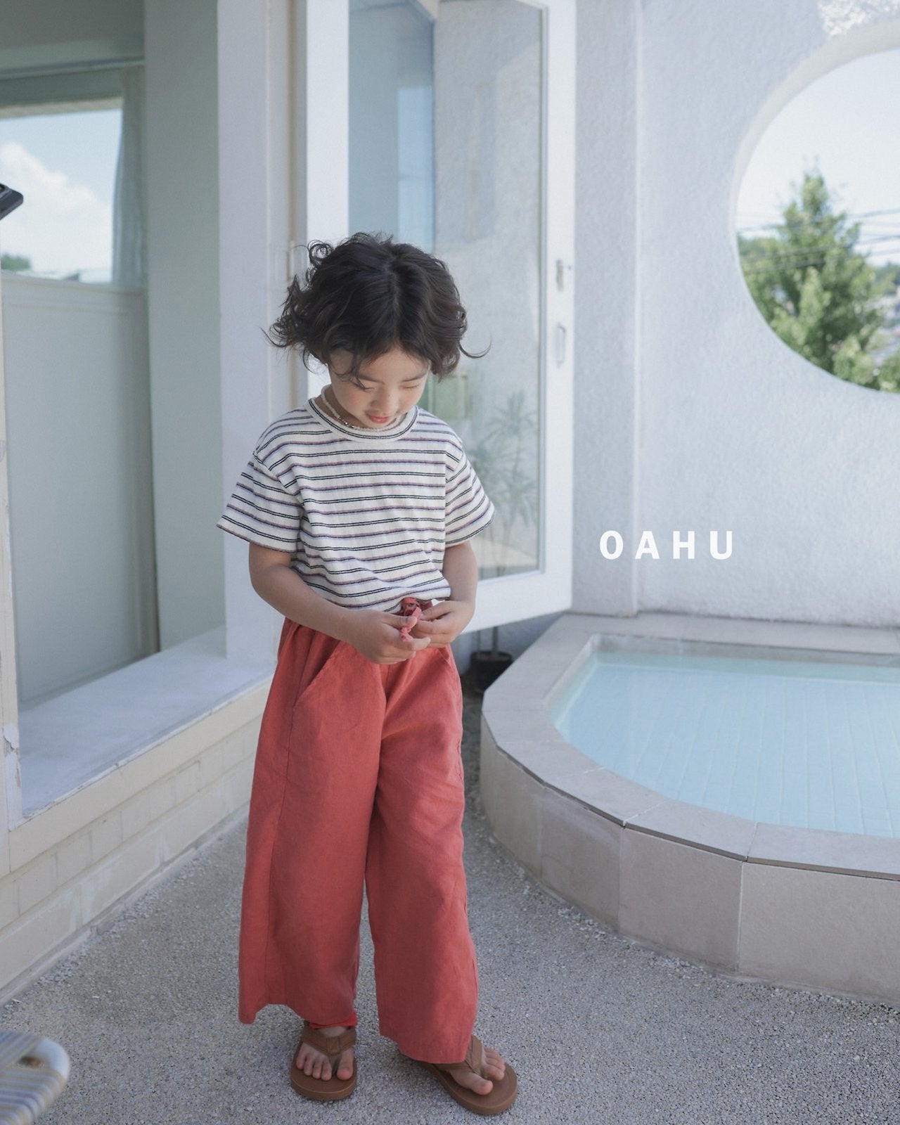 ［oahu］Woody pigment linen pants