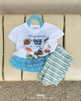 ［BANANAJ］Wendy stripe rib shorts