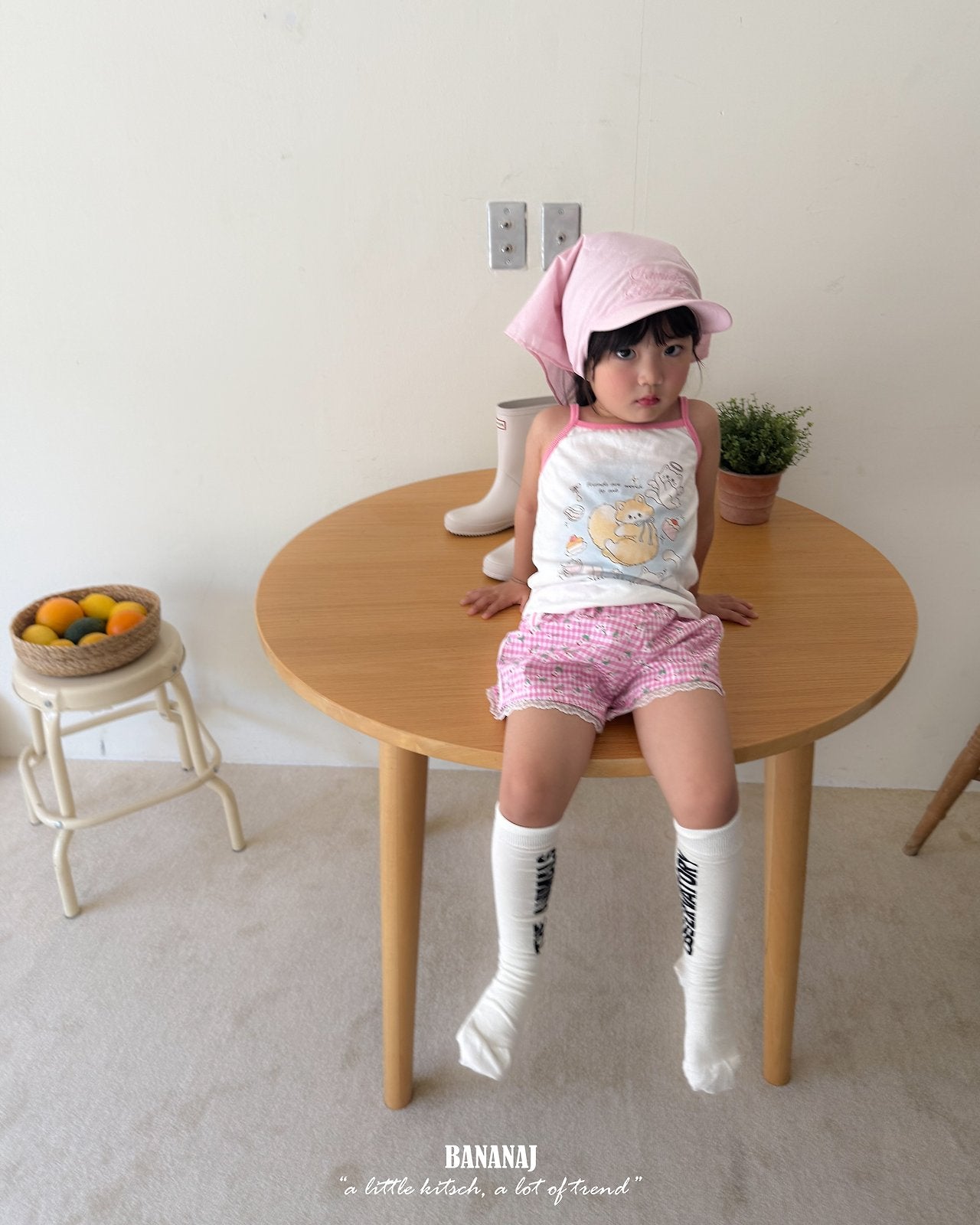 ［BANANAJ］Kiki wind flower short pants