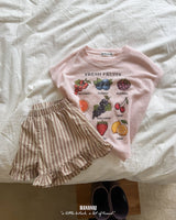 ［BANANAJ］Laura stripe frill pants