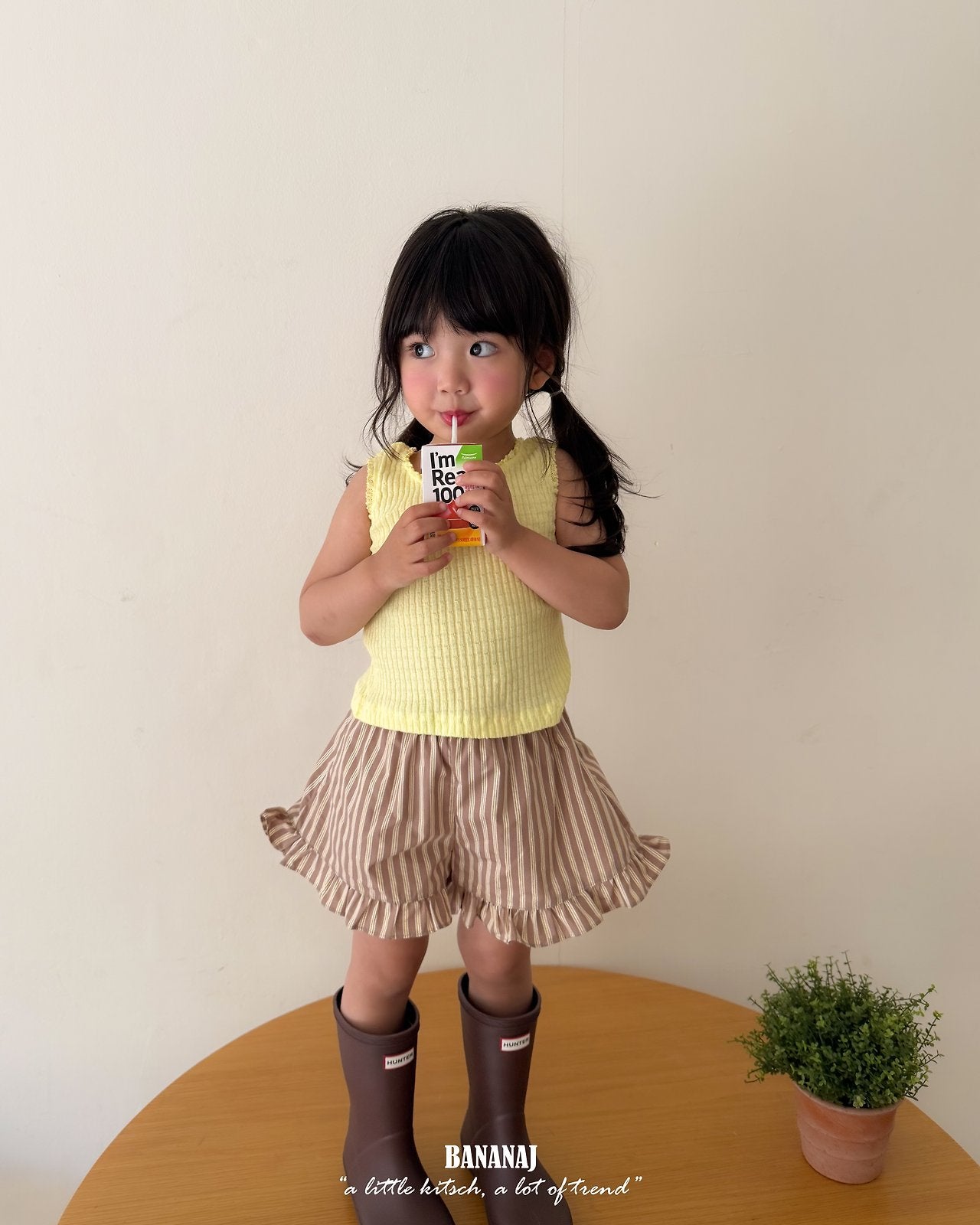 ［BANANAJ］Laura stripe frill pants