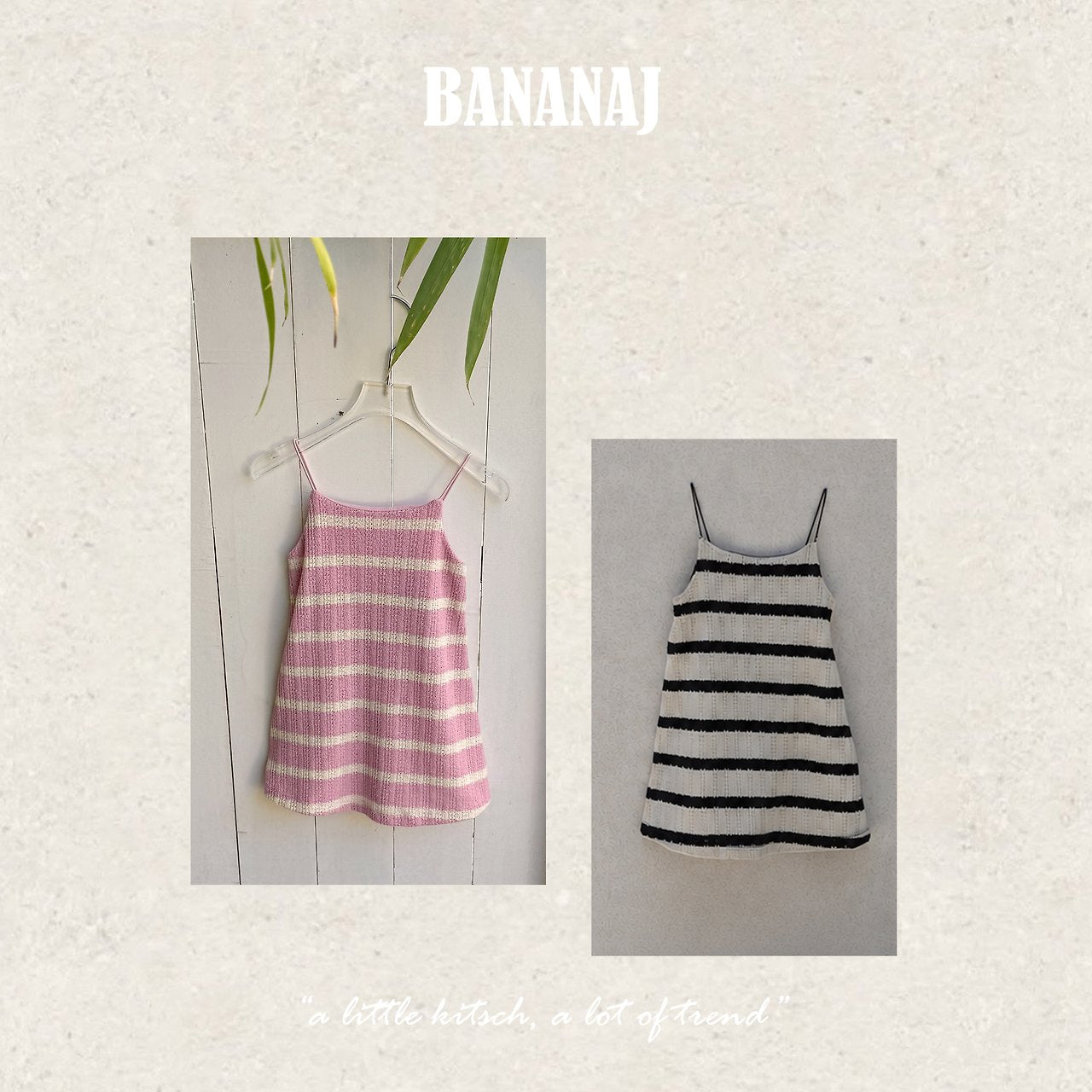 ［BANANAJ］Diana stripe one-piece