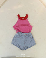 ［BANANAJ］Lettering sleeveless tops