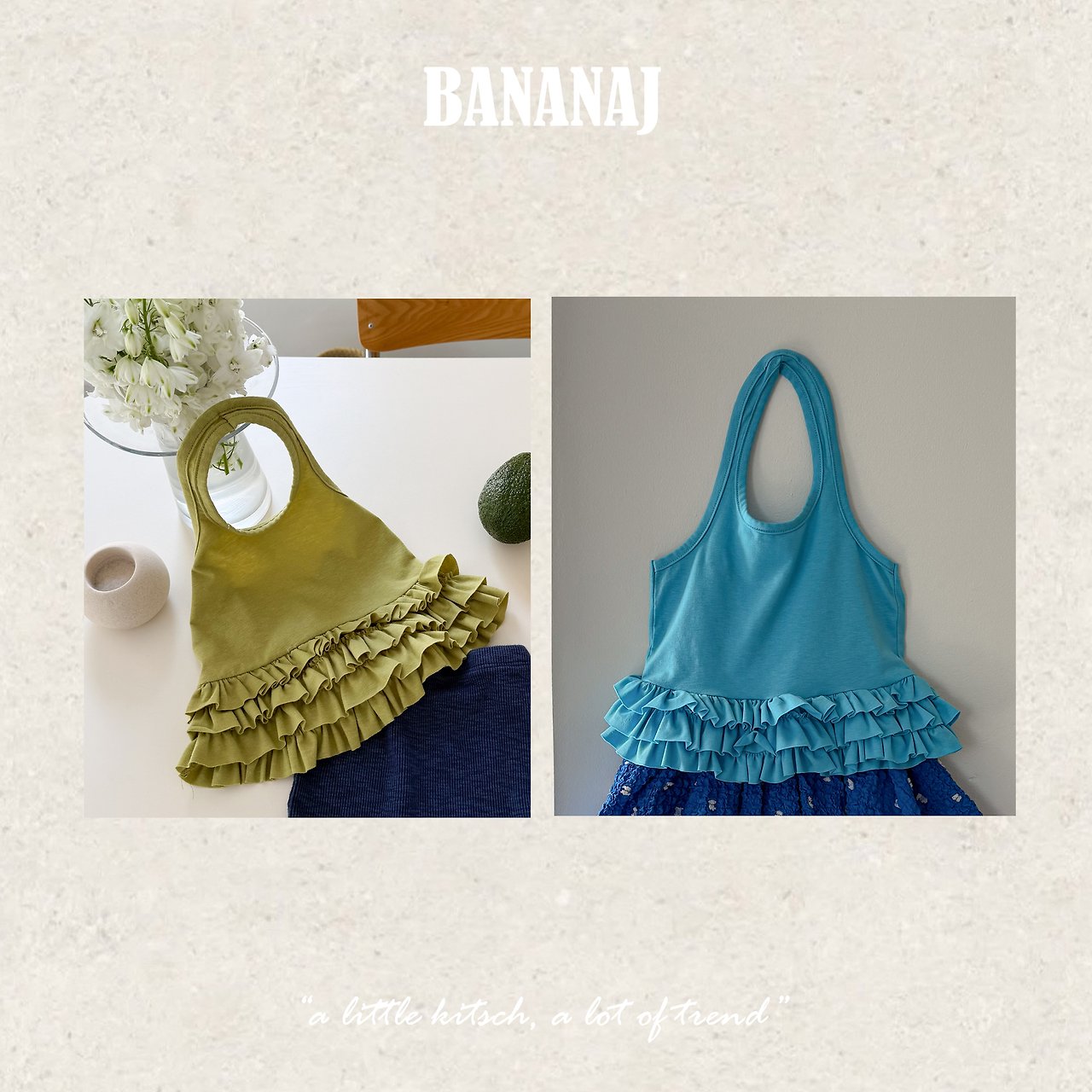 ［BANANAJ］Tina cancan halter tee