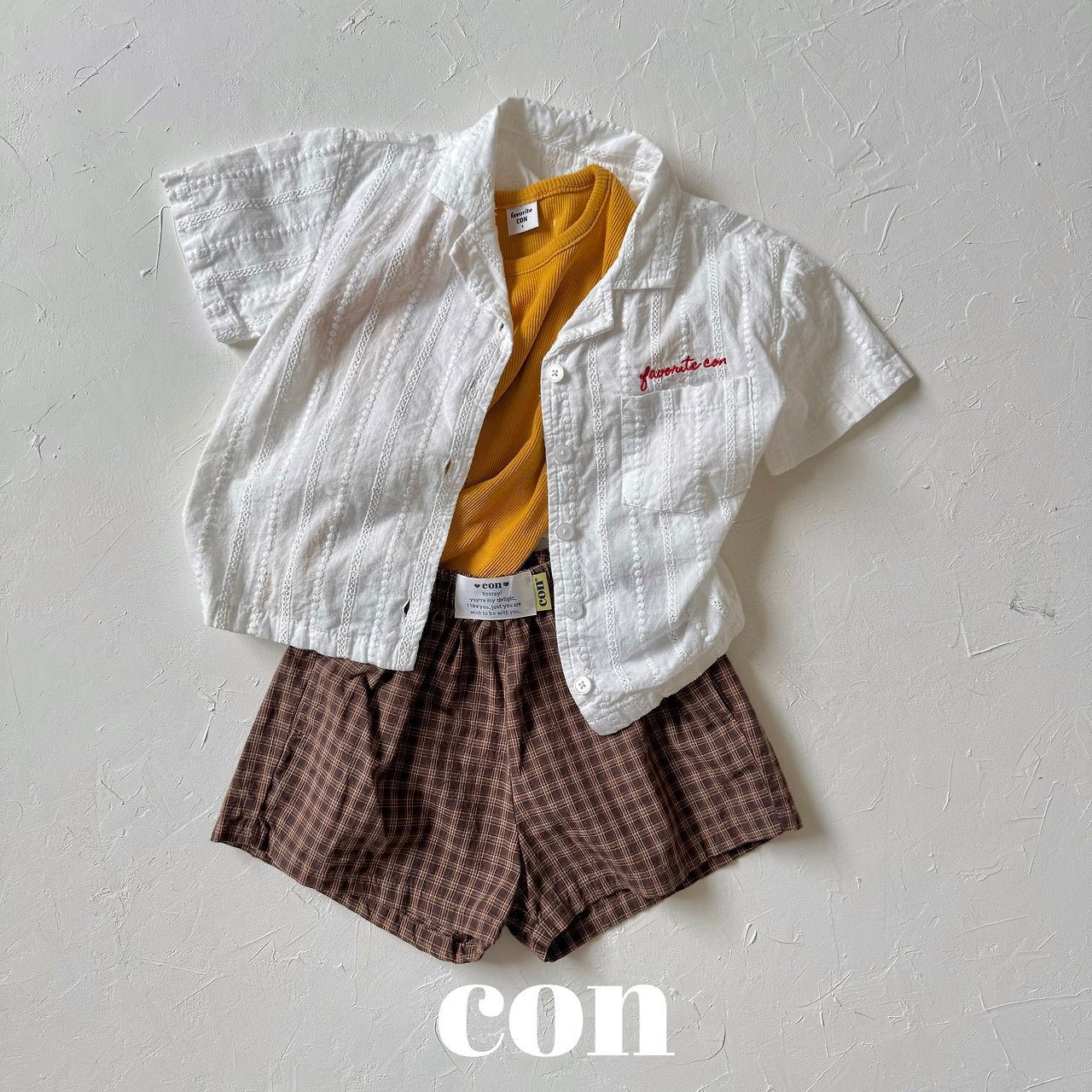 ［con］Checks short pants