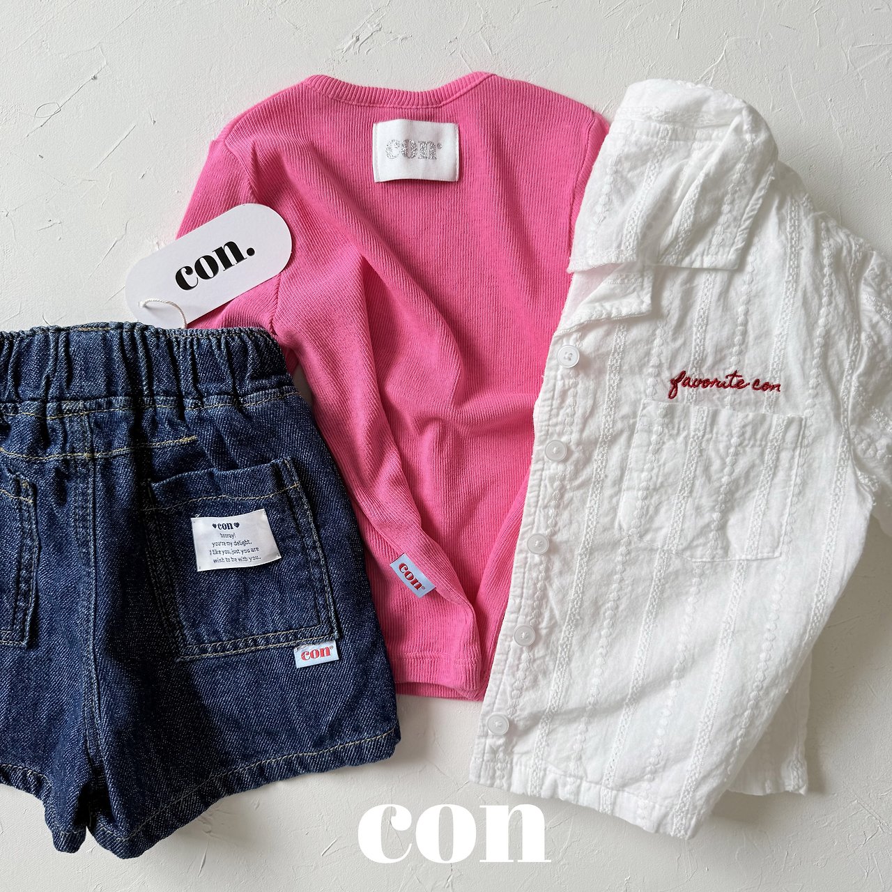 ［con］Summer denim short pants