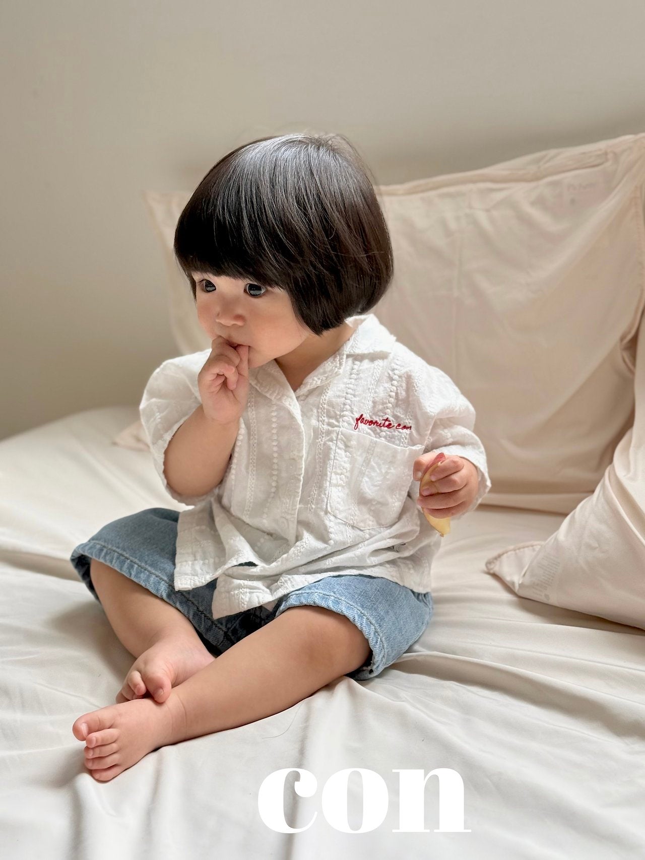 ［con］Summer denim short pants
