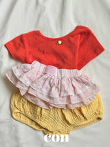 ［con］Back open flower point tee