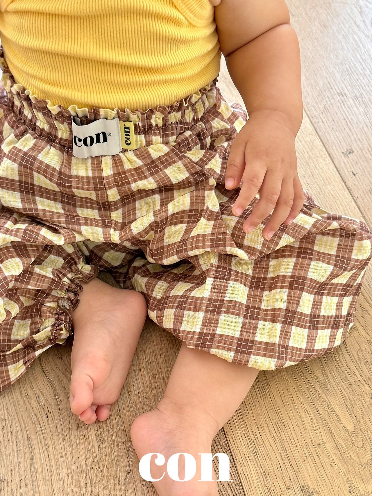 ［con］Check volume jogger pants