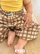 ［con］Check volume jogger pants
