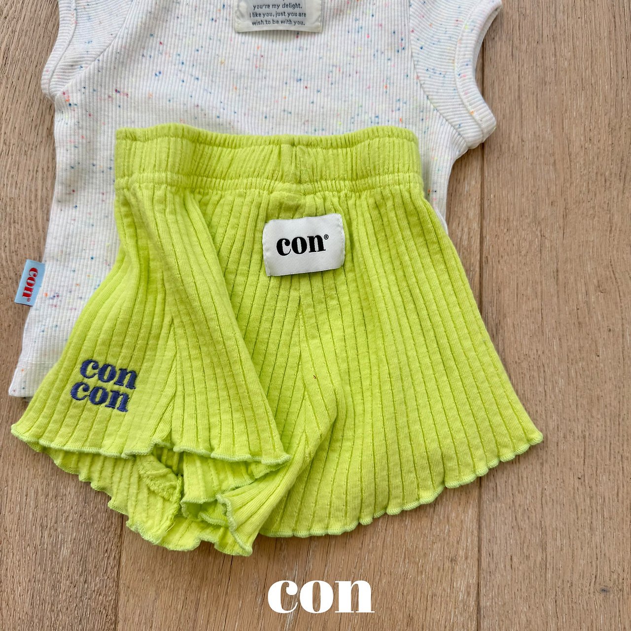 ［con］Con rib short pants