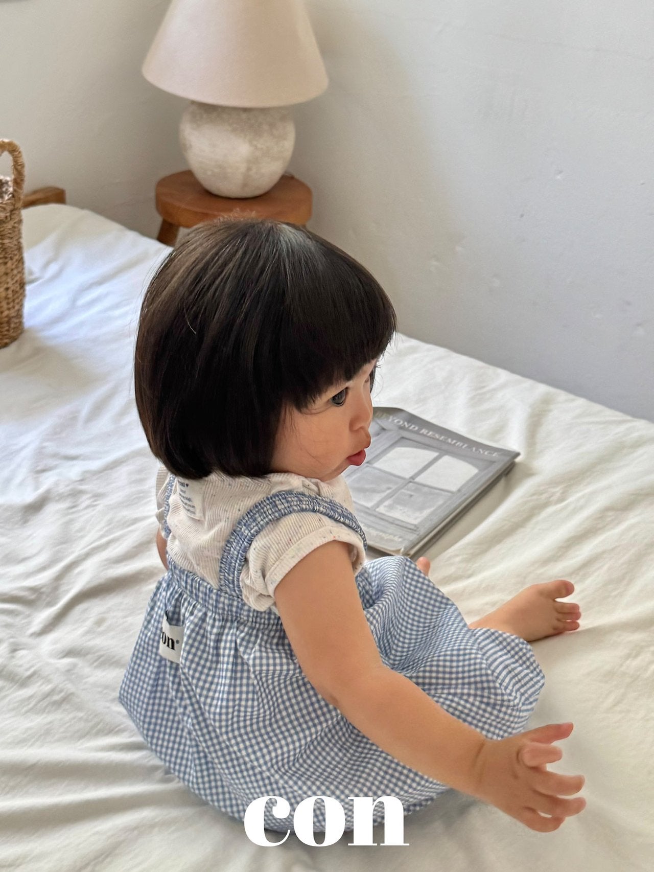 ［con］Yogurt check overalls