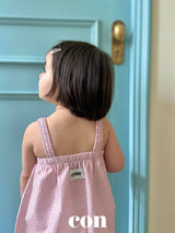 ［con］Yogurt check overalls