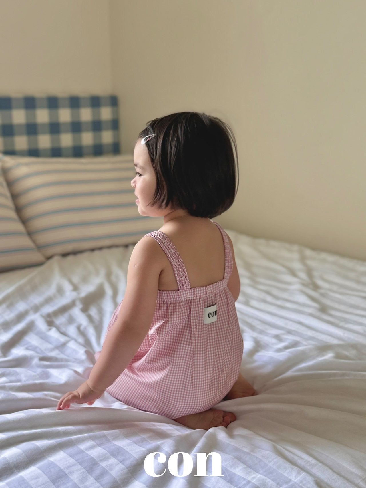 ［con］Yogurt check overalls