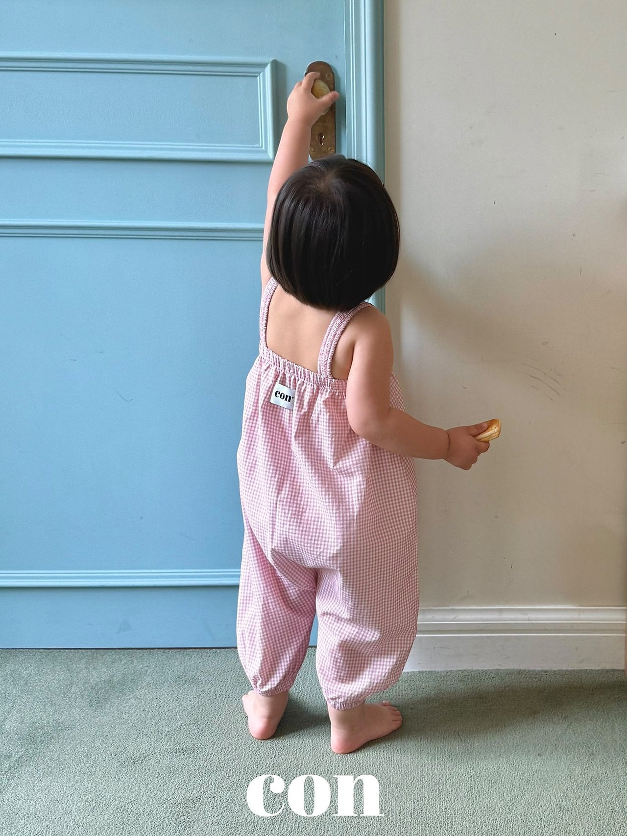 ［con］Yogurt check overalls