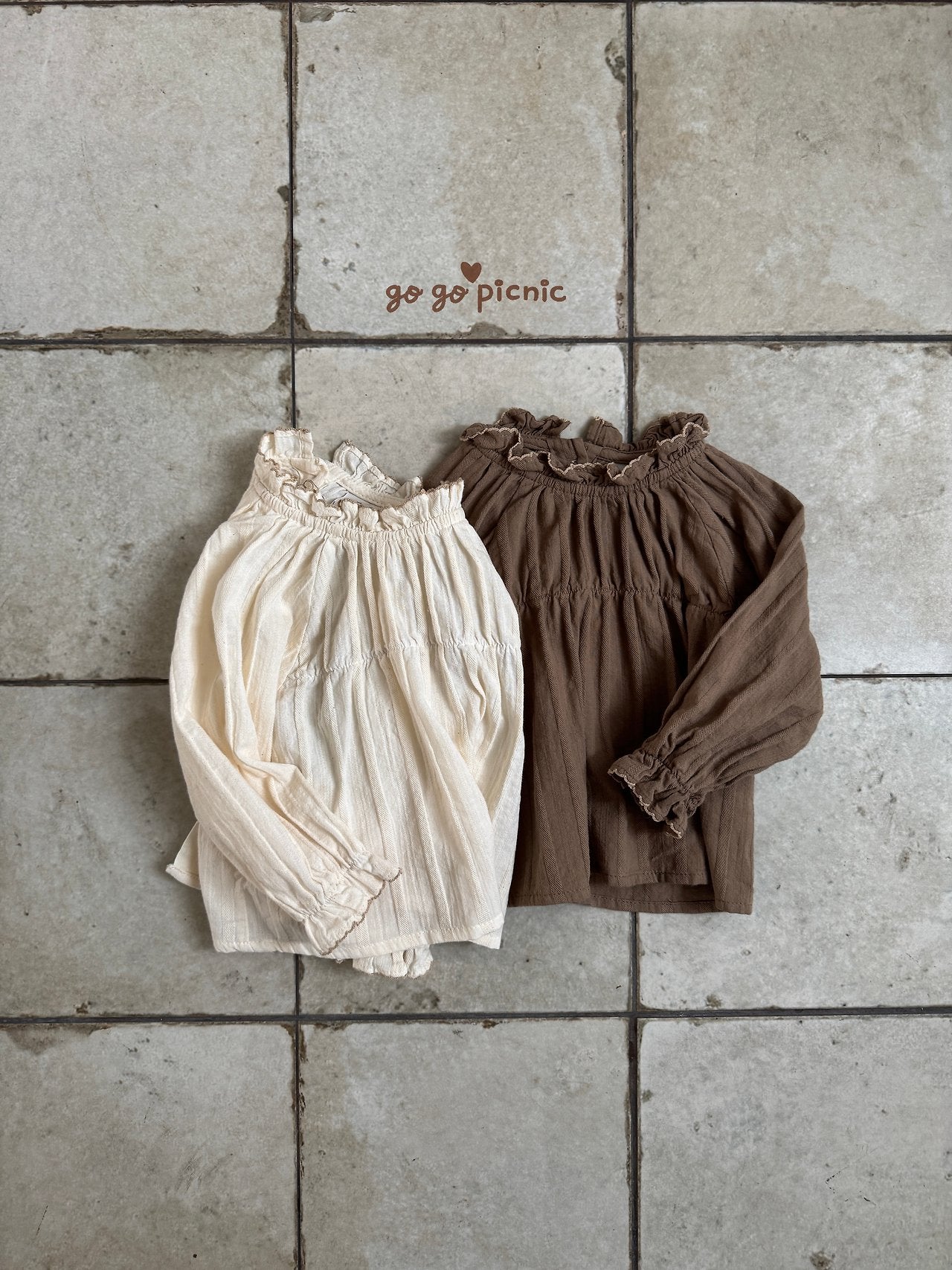 ［gogo picnic］Lena frill tuck blouse