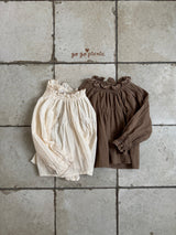 ［gogo picnic］Lena frill tuck blouse
