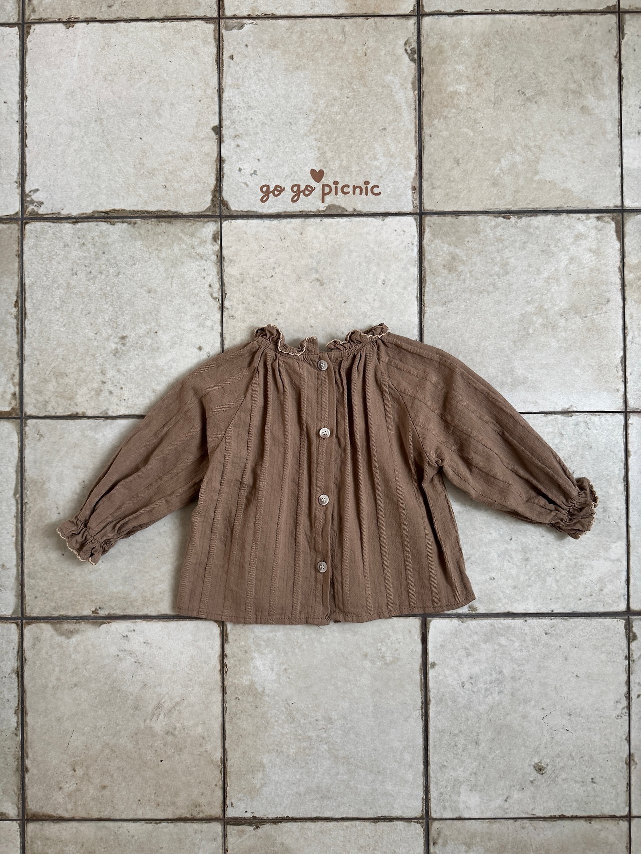 ［gogo picnic］Lena frill tuck blouse