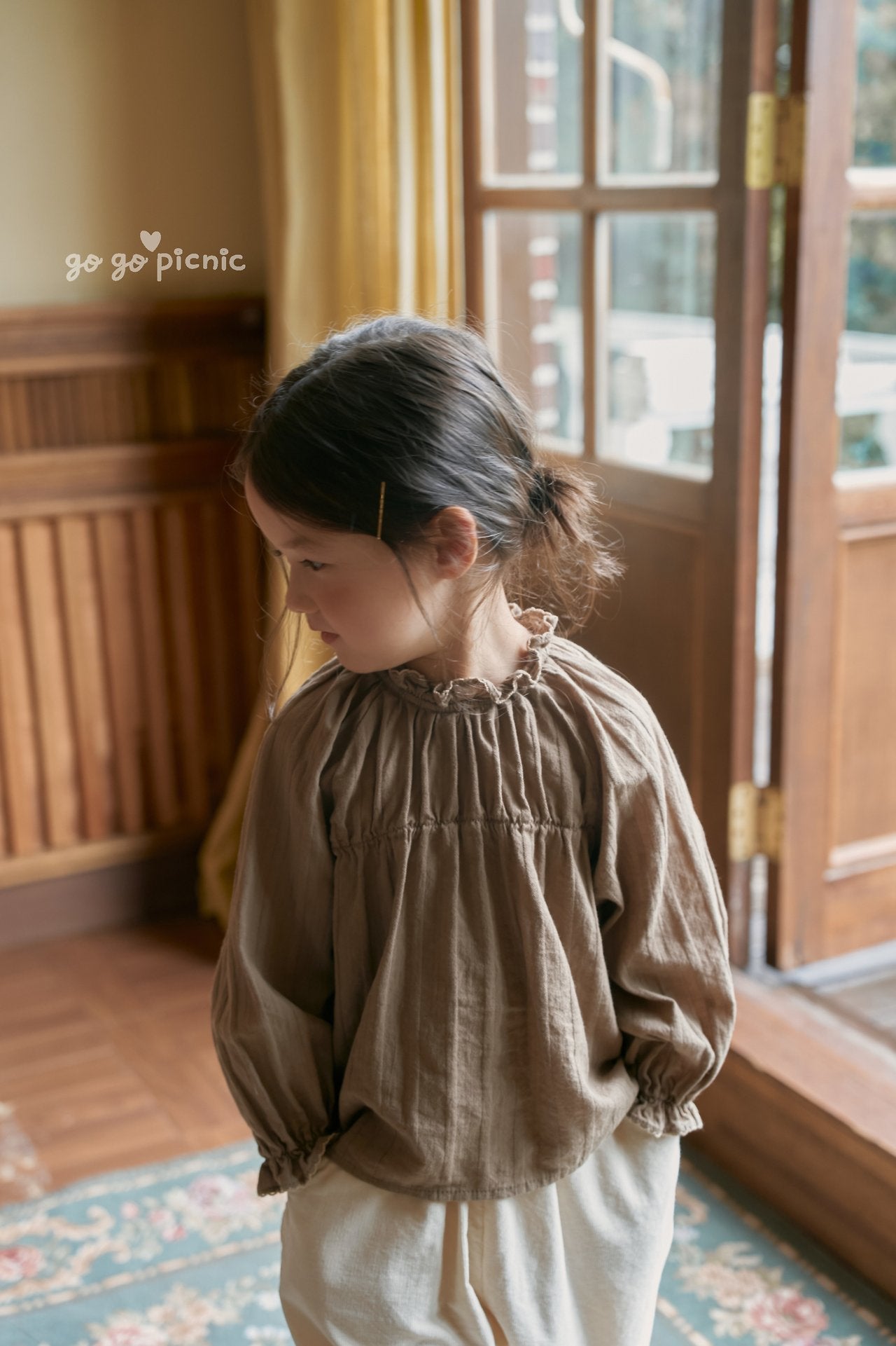［gogo picnic］Lena frill tuck blouse