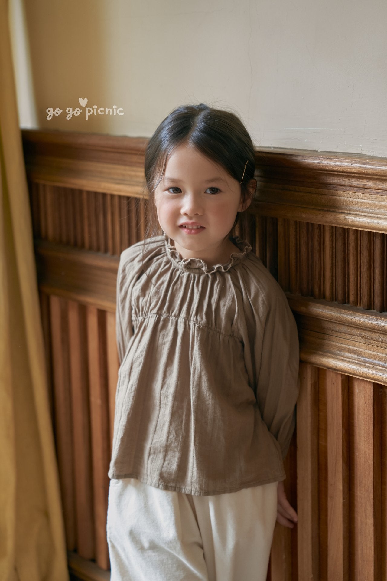 ［gogo picnic］Lena frill tuck blouse