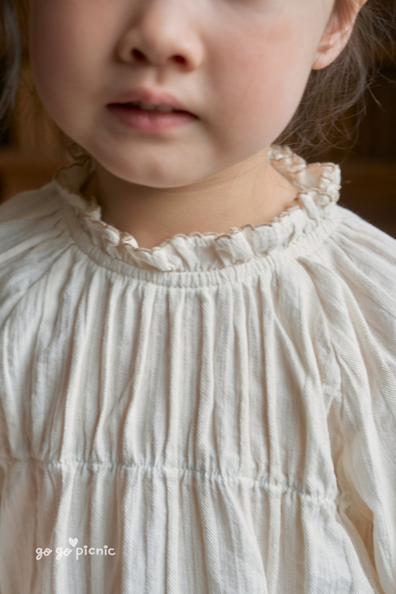 ［gogo picnic］Lena frill tuck blouse