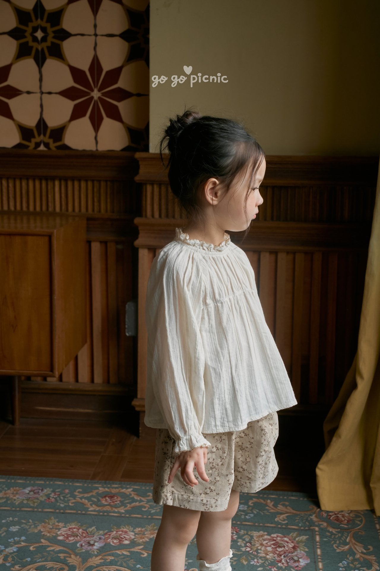 ［gogo picnic］Lena frill tuck blouse