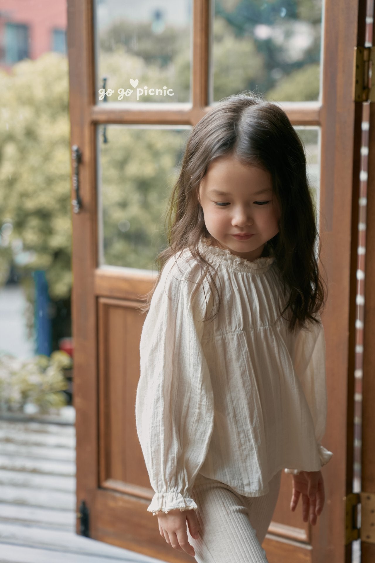 ［gogo picnic］Lena frill tuck blouse
