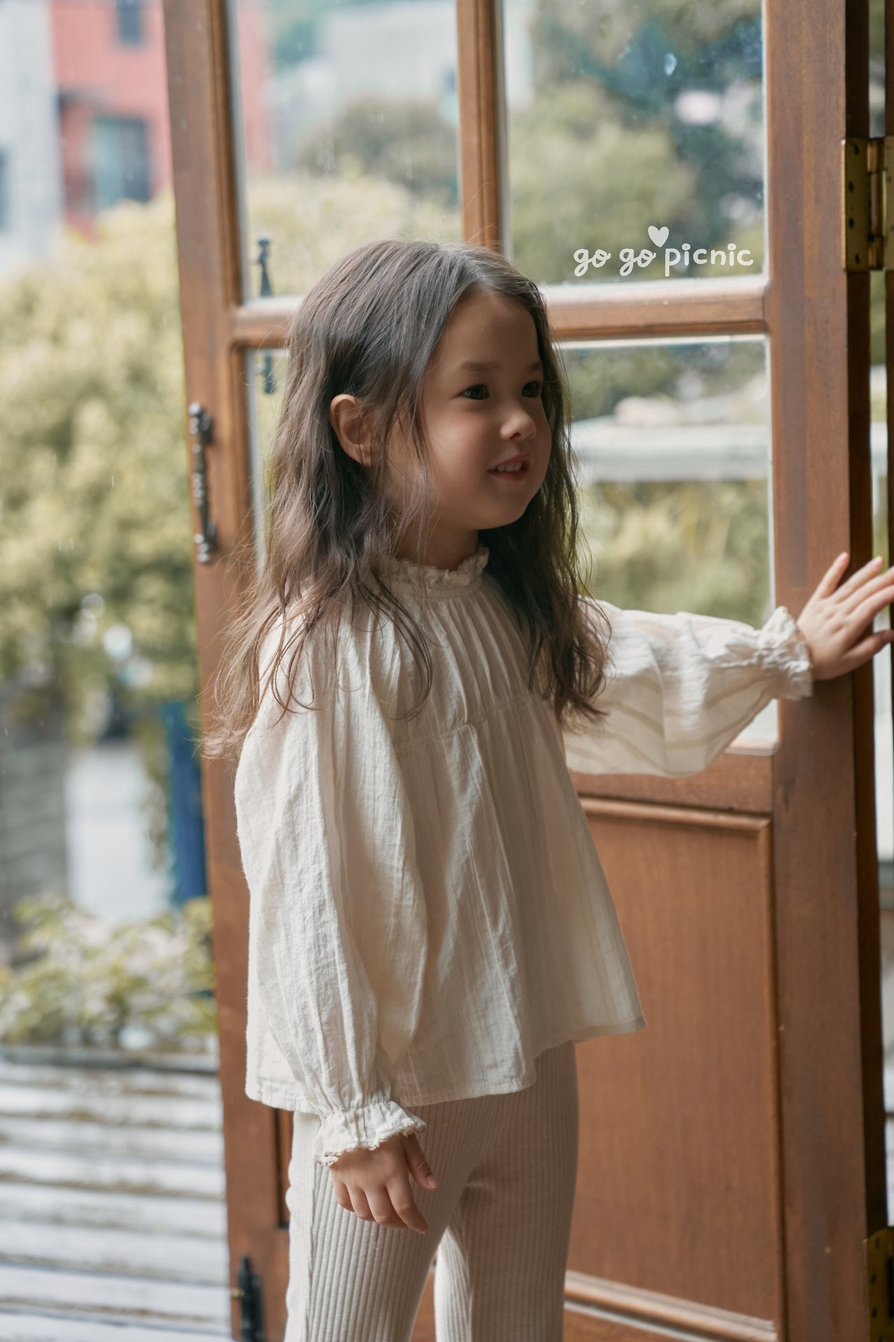 ［gogo picnic］Lena frill tuck blouse