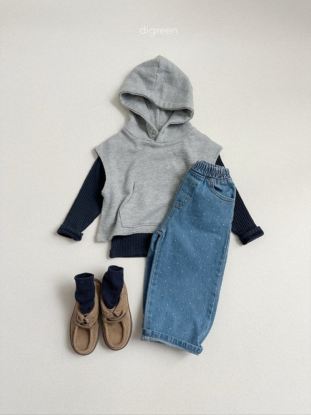 ［digreen］Woody hooded vest