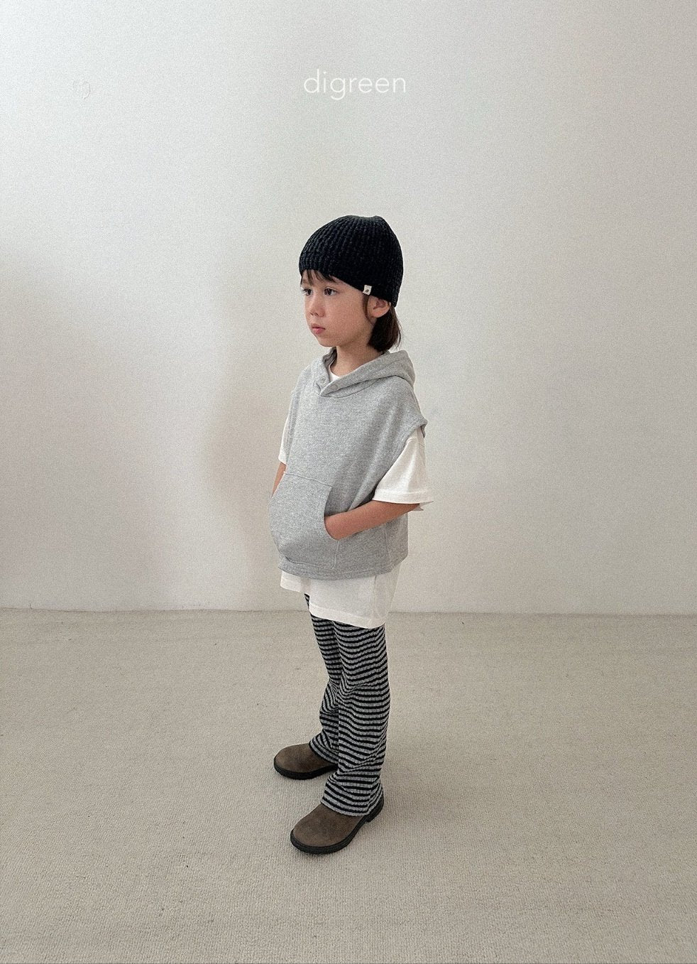 ［digreen］Woody hooded vest