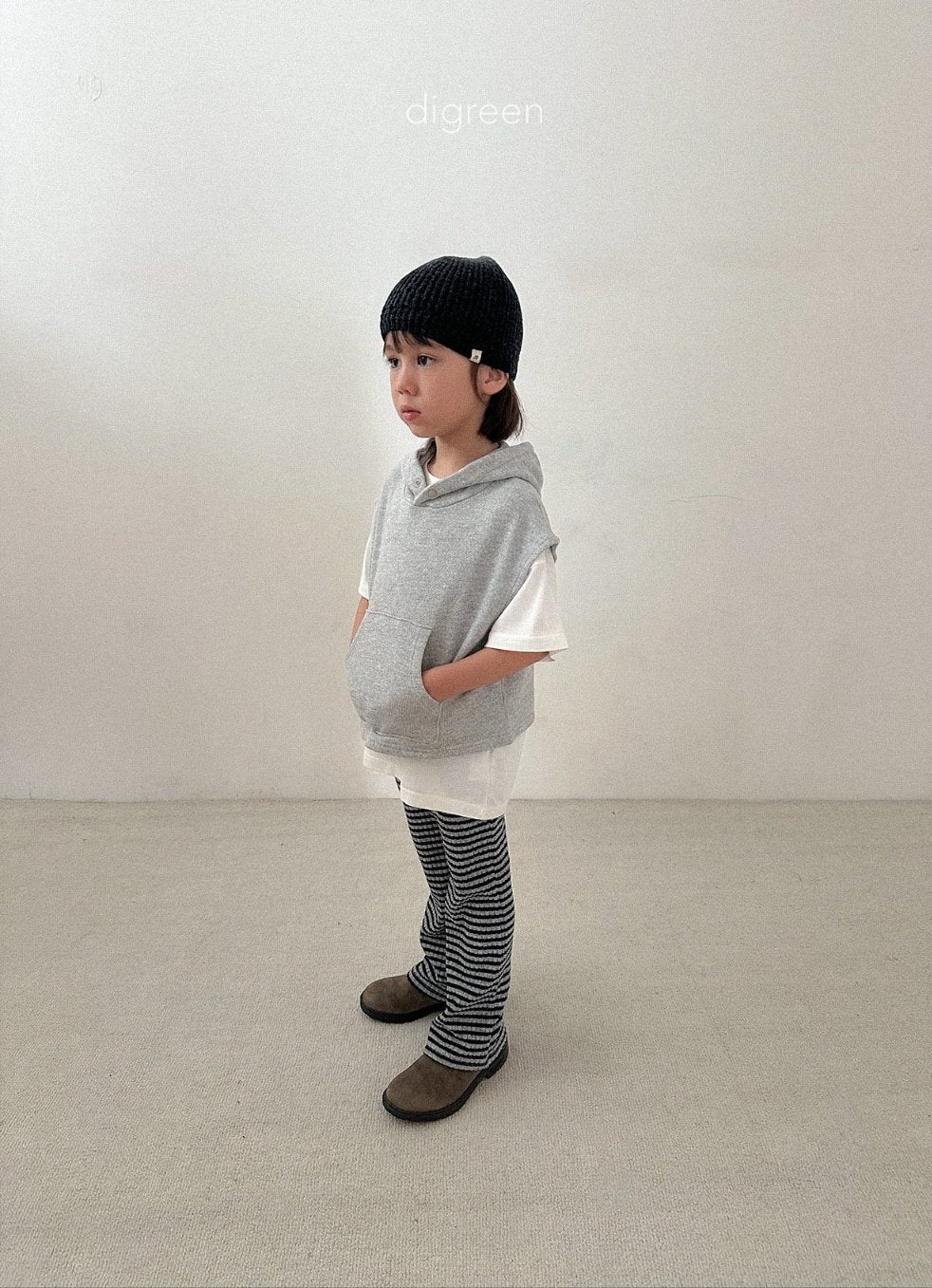 ［digreen］Woody hooded vest