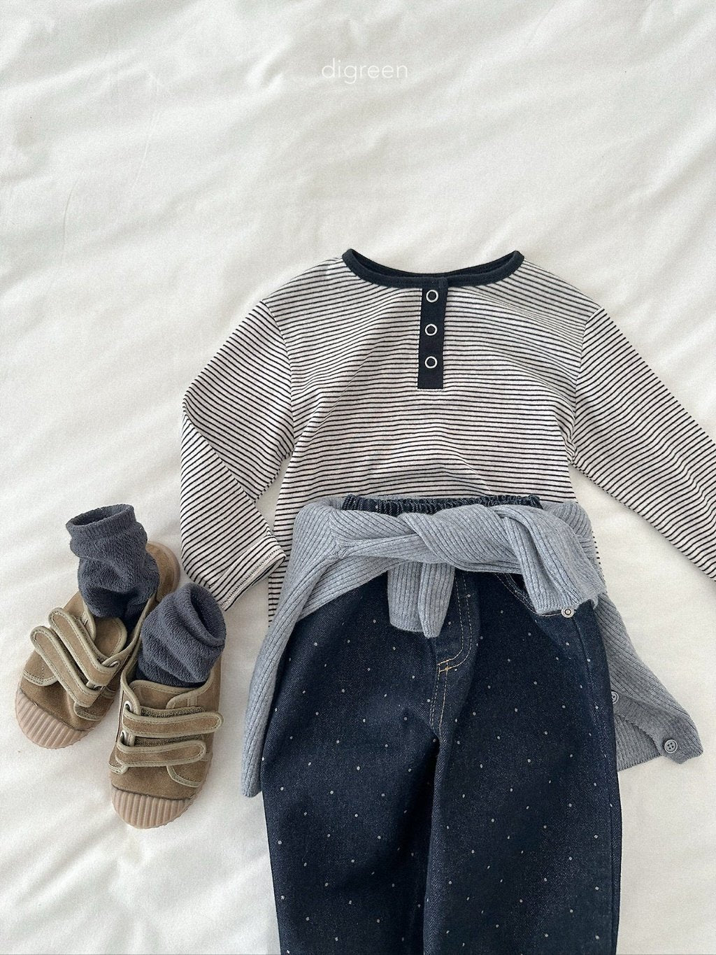 ［digreen］Henley neck aletty tee