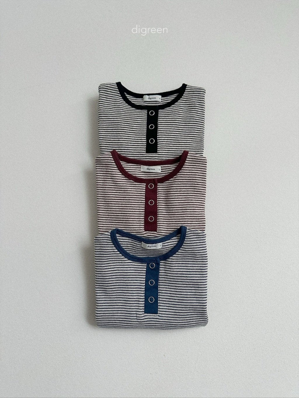 ［digreen］Henley neck aletty tee