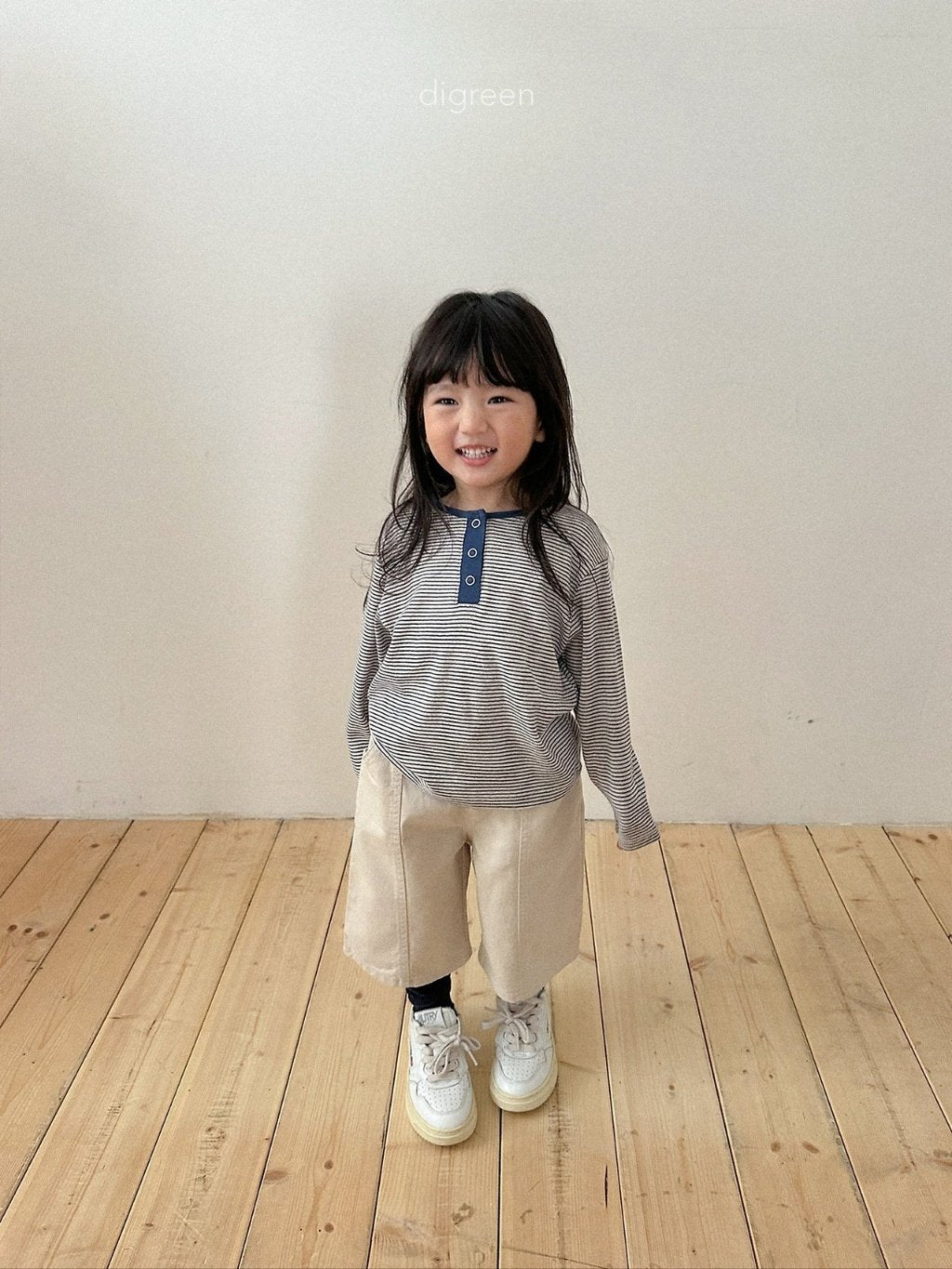［digreen］Henley neck aletty tee