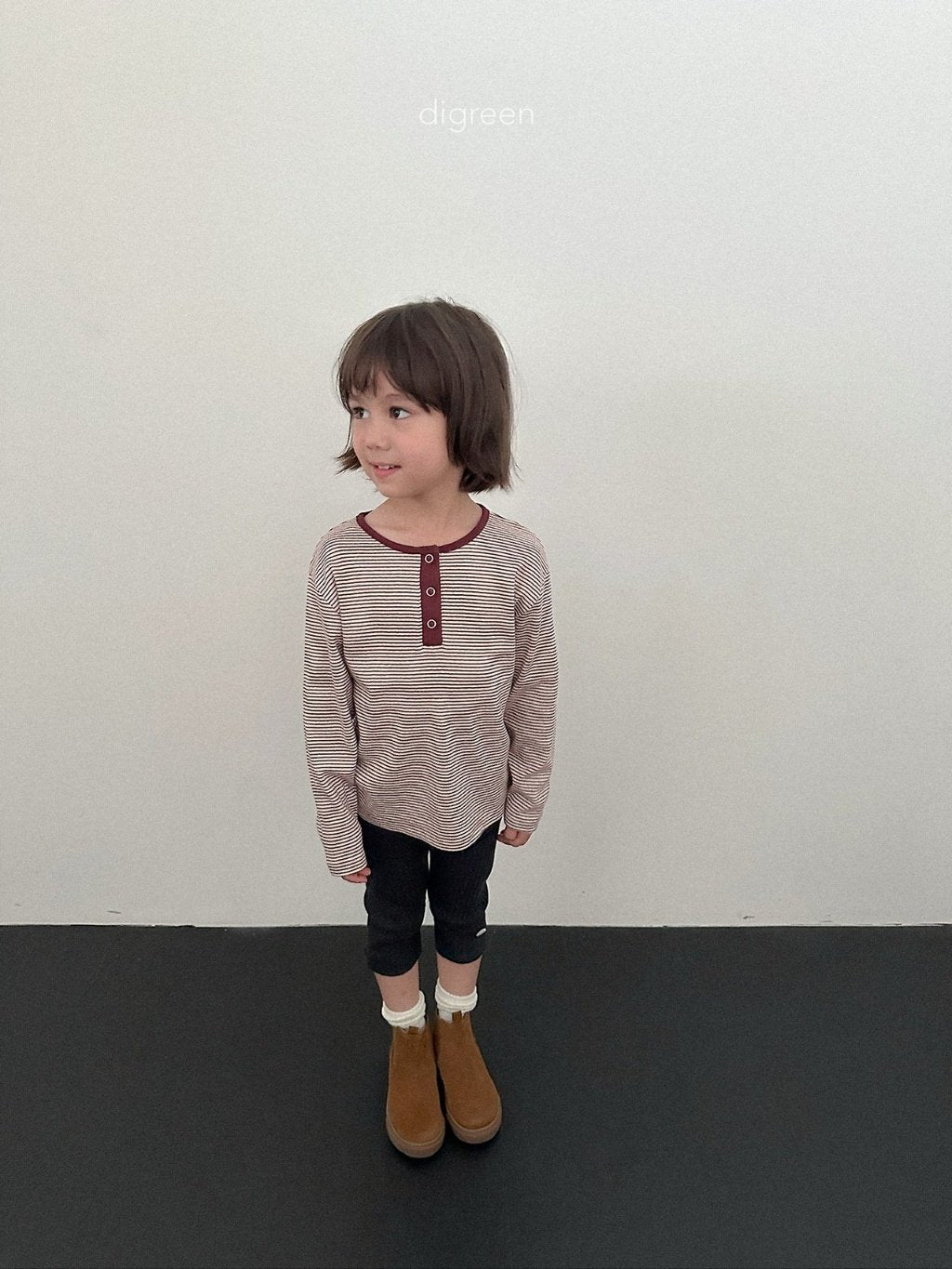 ［digreen］Henley neck aletty tee