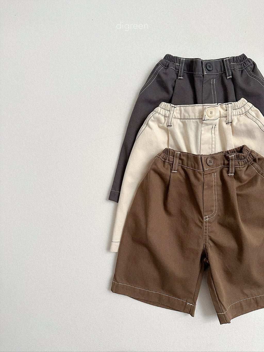 ［digreen］Stitch bermuda pants