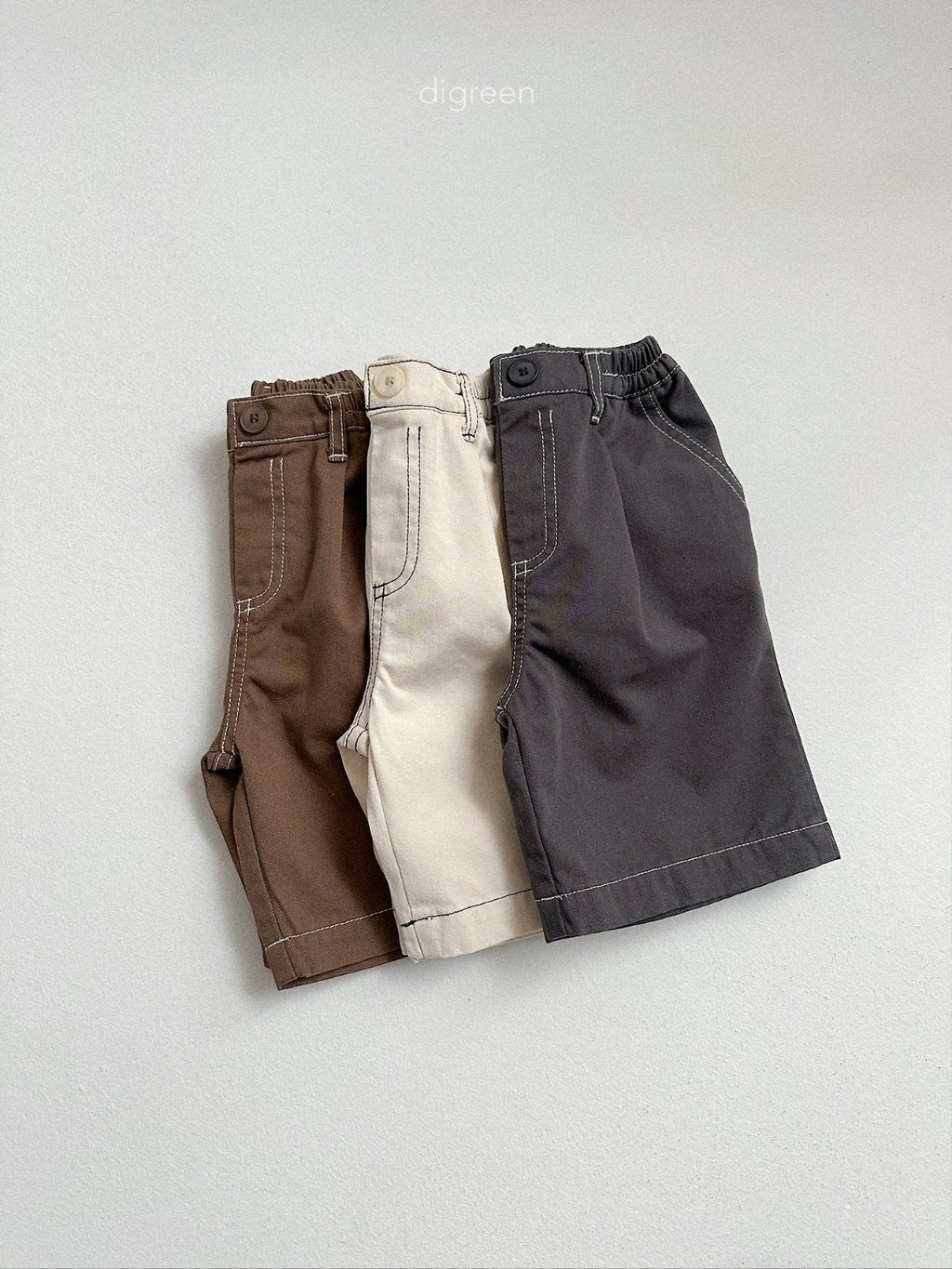［digreen］Stitch bermuda pants