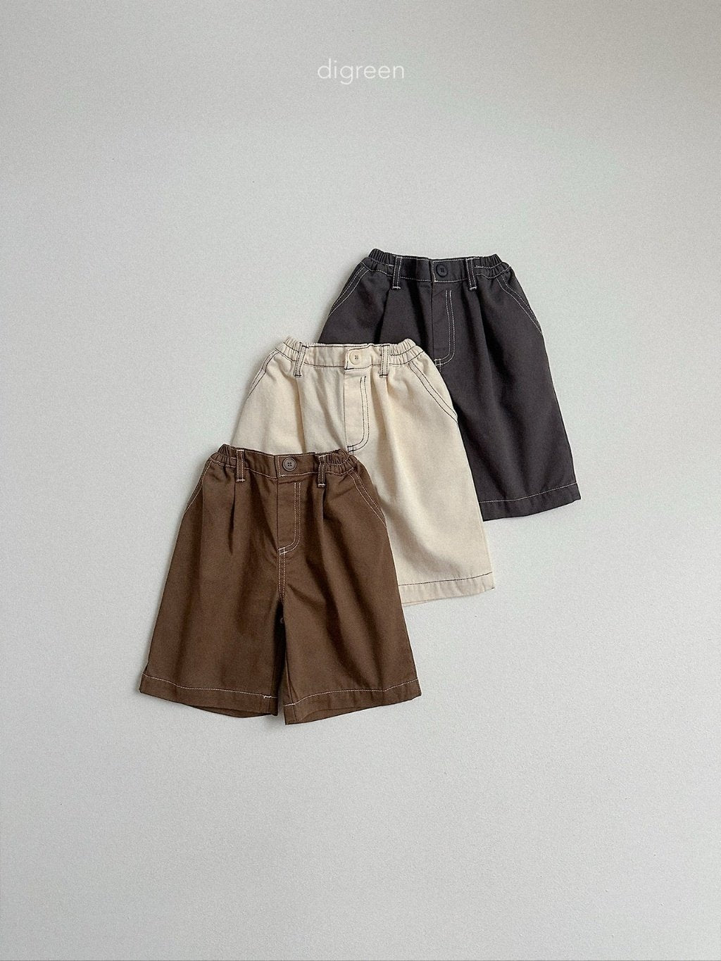 ［digreen］Stitch bermuda pants