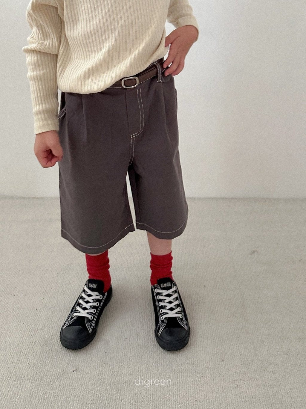 ［digreen］Stitch bermuda pants